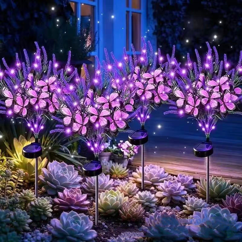 🌼 Beautiful by Day, Glowing by Night — Solar Marigold Butterfly Memorial Garden Lights 🦋