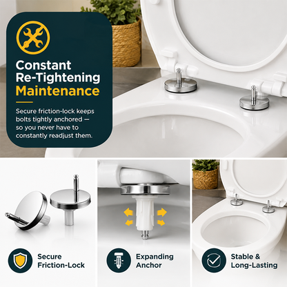 🔩 2-Pack Toilet Seat Expansion Bolts – Stainless Steel Replacement Fasteners