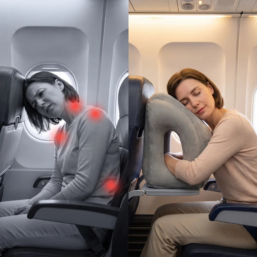 ✨New Inflatable Travel Neck Pillow—Suitable for planes, cars, buses, trains, and office naps