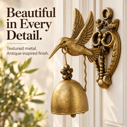 🔔 Vintage Hummingbird Door Chime – Decorative Entry Bell with Antique Brass Finish