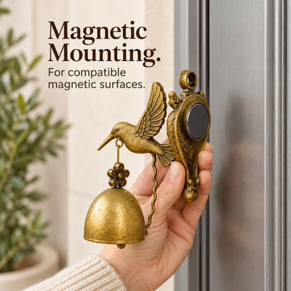 🔔 Vintage Hummingbird Door Chime – Decorative Entry Bell with Antique Brass Finish