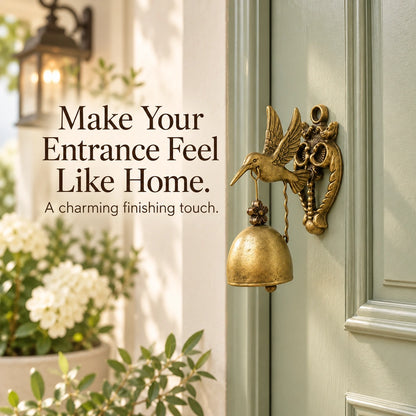 🔔 Vintage Hummingbird Door Chime – Decorative Entry Bell with Antique Brass Finish