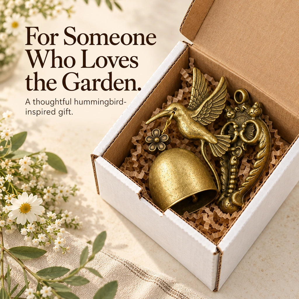 🔔 Vintage Hummingbird Door Chime – Decorative Entry Bell with Antique Brass Finish