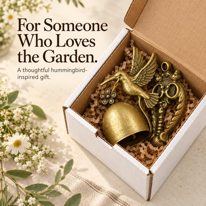 🔔 Vintage Hummingbird Door Chime – Decorative Entry Bell with Antique Brass Finish