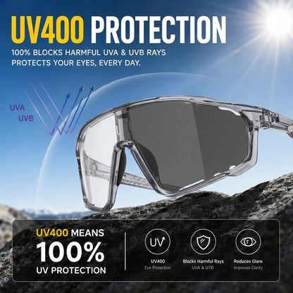 ☀️🕶️ UV400 Photochromic Polarized Safety Glasses with eyewear cases