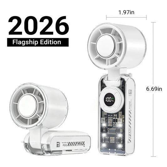 ❄️ 100-Speed Ice-Cooling Fan – 4-in-1 Portable Neck & Handheld Fan with 36H Battery