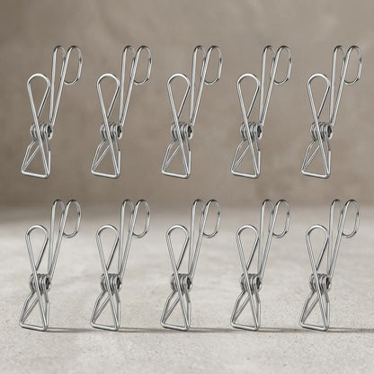 Multi-Purpose Stainless Steel Hanging Clips（10Pcs）
