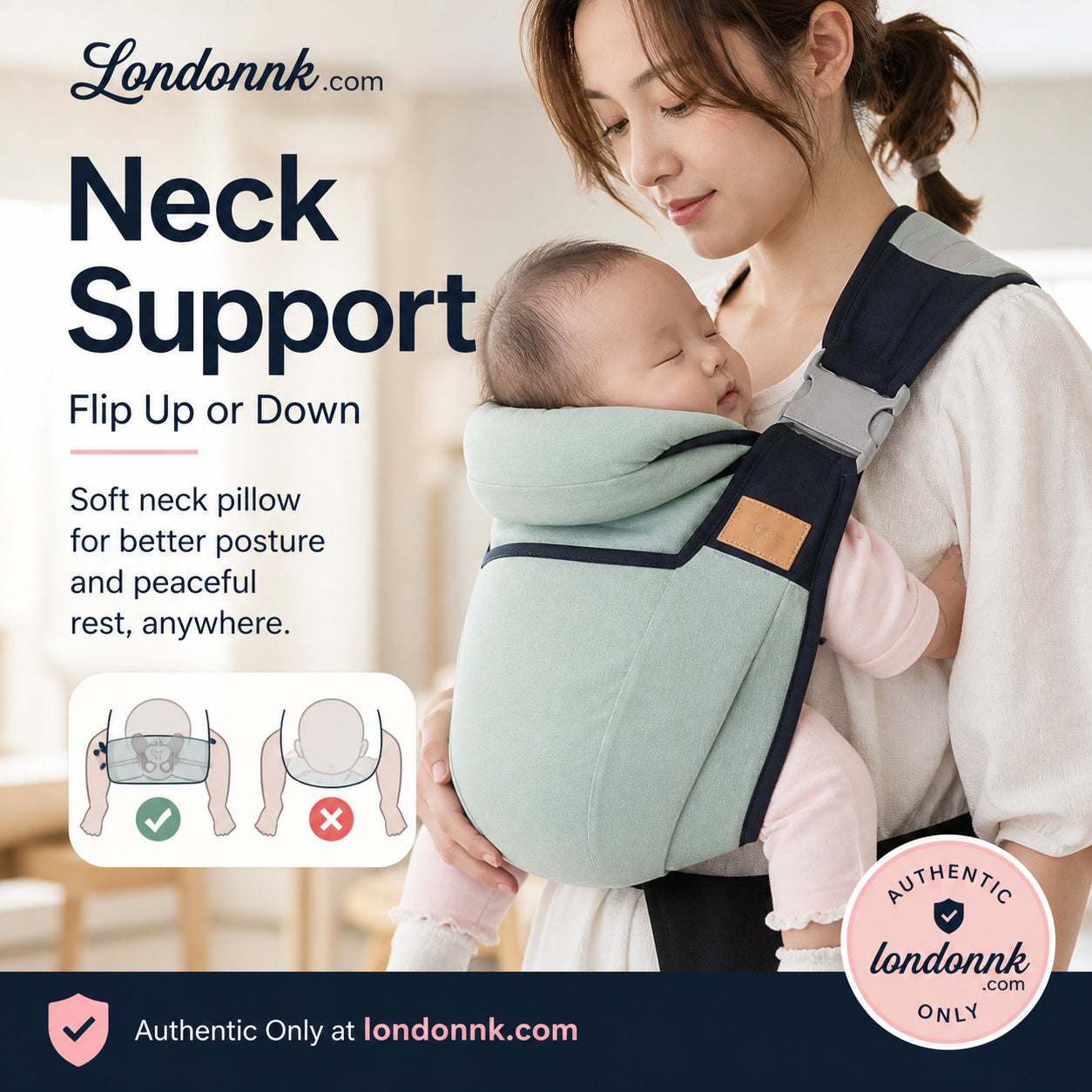 👶 4-in-1 Breathable Baby Carrier – 0-36 Months, Front/Back/Facing In/Out – Hands-Free