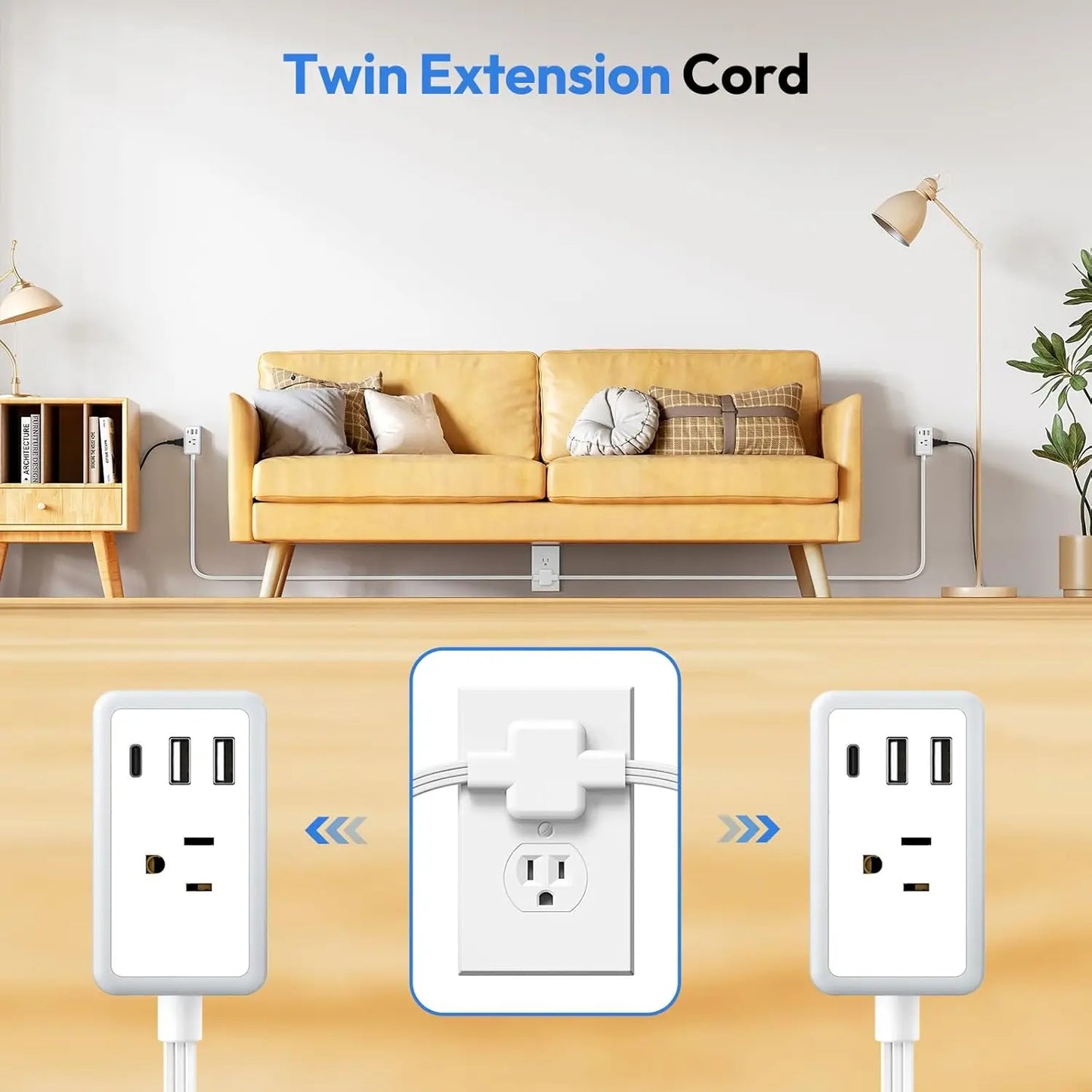Twin Extension Cord Splitter