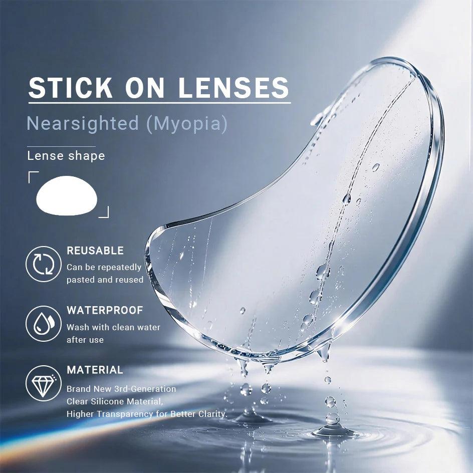 👓 Stick-On Vision Lenses – Reusable No-Glue SPH Inserts for Glasses