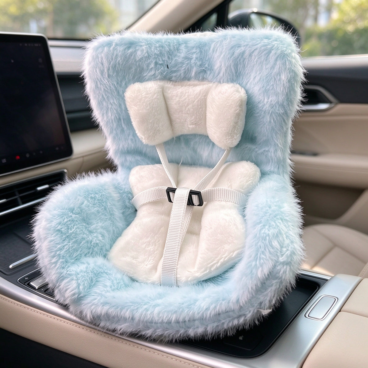 🐶Car Seat for Dolls with Soft Furry Cushion