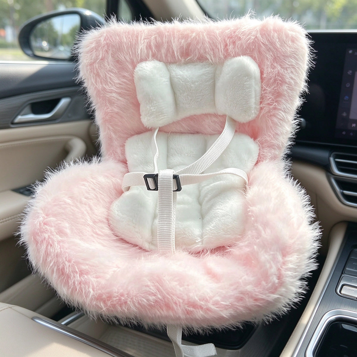 🐶Car Seat for Dolls with Soft Furry Cushion