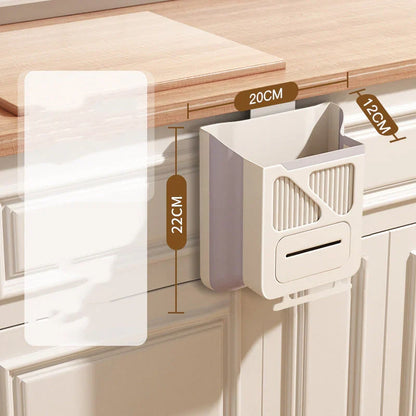 🛒🥬Foldable kitchen hanging trash can
