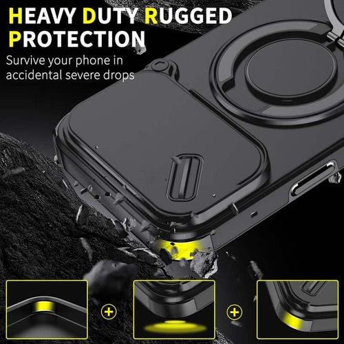 🔥Hot Sale 49% off🌟🛡️ Magnetic Phone Case with Ring Stand For iPhone.airbag military protection