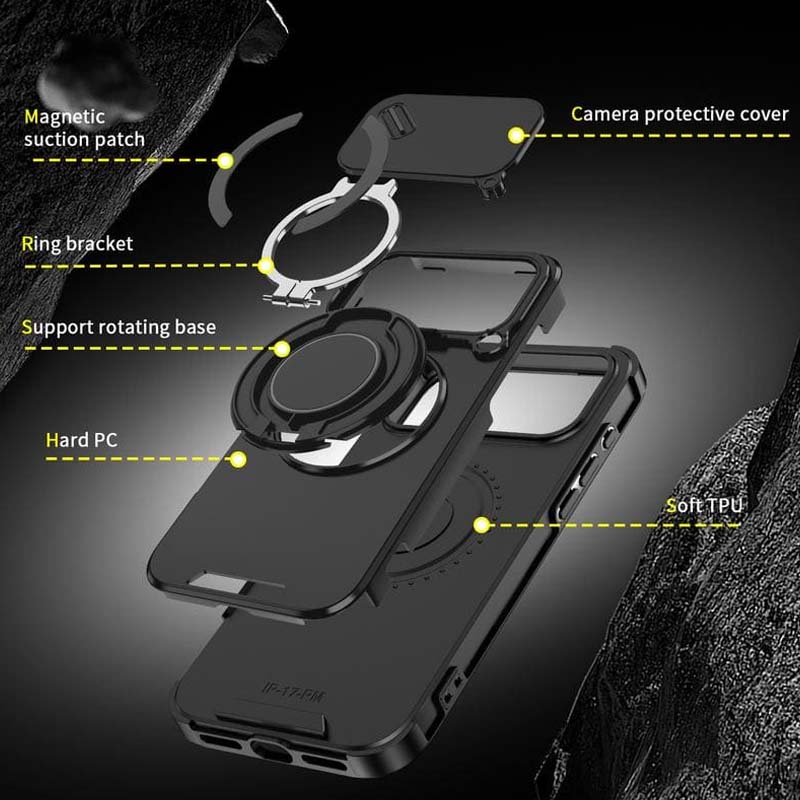🔥Hot Sale 49% off🌟🛡️ Magnetic Phone Case with Ring Stand For iPhone.airbag military protection