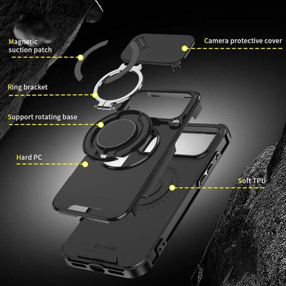 🔥Hot Sale 49% off🌟🛡️ Magnetic Phone Case with Ring Stand For iPhone.airbag military protection