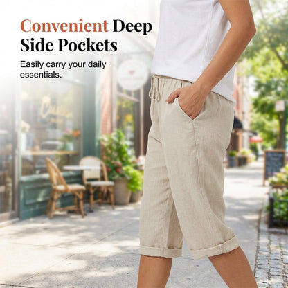 👖 Women's Casual Cotton Linen Capris