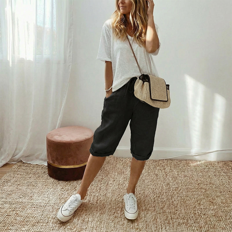 👖 Women's Casual Cotton Linen Capris
