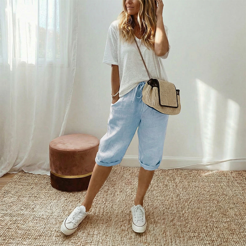 👖 Women's Casual Cotton Linen Capris