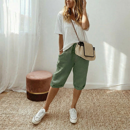 👖 Women's Casual Cotton Linen Capris