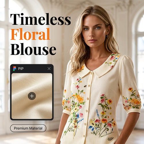 🔥Hot Sale 49% off🌟🌼 Women's Floral Print Peter Pan Collar Blouse