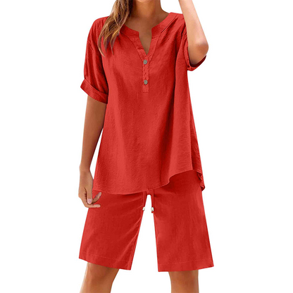 🔥Hot Sale 49% off🌟♀️ Women's Cotton Linen 2-Piece Outfit Set
