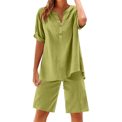 🔥Hot Sale 49% off🌟♀️ Women's Cotton Linen 2-Piece Outfit Set