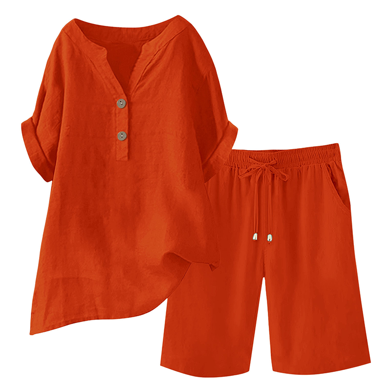 🔥Hot Sale 49% off🌟♀️ Women's Cotton Linen 2-Piece Outfit Set