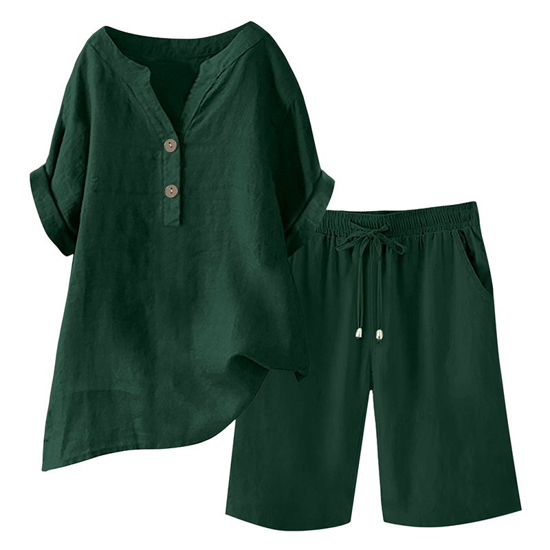 🔥Hot Sale 49% off🌟♀️ Women's Cotton Linen 2-Piece Outfit Set