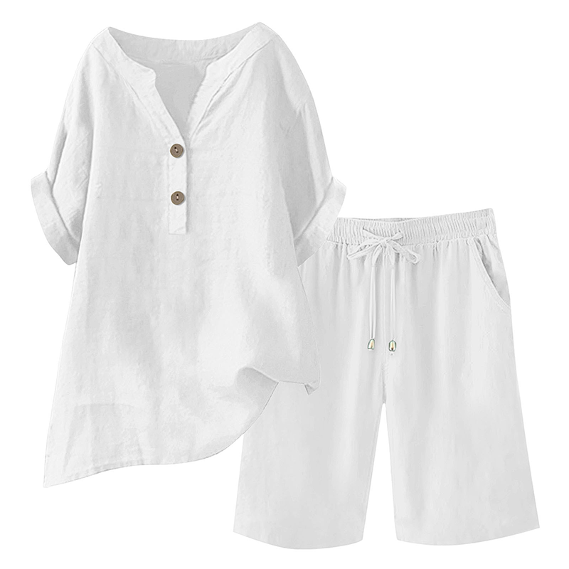 🔥Hot Sale 49% off🌟♀️ Women's Cotton Linen 2-Piece Outfit Set