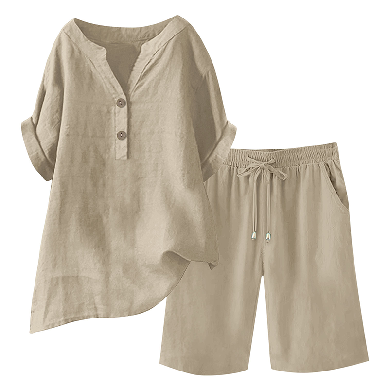 🔥Hot Sale 49% off🌟♀️ Women's Cotton Linen 2-Piece Outfit Set