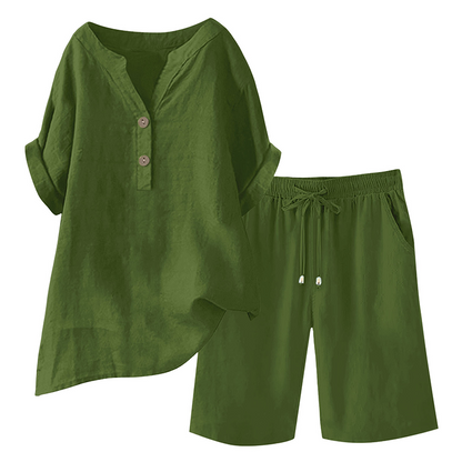 🔥Hot Sale 49% off🌟♀️ Women's Cotton Linen 2-Piece Outfit Set
