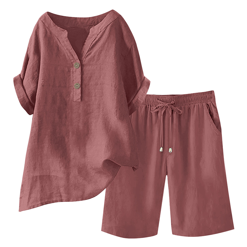 🔥Hot Sale 49% off🌟♀️ Women's Cotton Linen 2-Piece Outfit Set