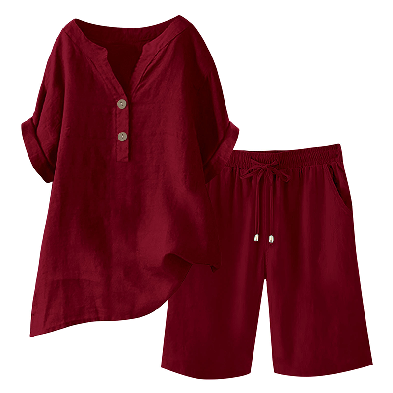 🔥Hot Sale 49% off🌟♀️ Women's Cotton Linen 2-Piece Outfit Set