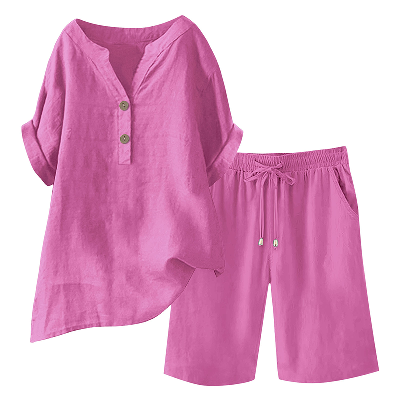🔥Hot Sale 49% off🌟♀️ Women's Cotton Linen 2-Piece Outfit Set