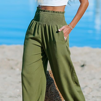 🔥Hot Sale 49% off🌟🌞 Women’s Smocked High Waist Harem Pants – Effortless Summer Comfort ✨