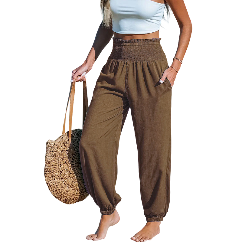 🔥Hot Sale 49% off🌟🌞 Women’s Smocked High Waist Harem Pants – Effortless Summer Comfort ✨