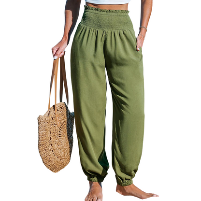 🔥Hot Sale 49% off🌟🌞 Women’s Smocked High Waist Harem Pants – Effortless Summer Comfort ✨