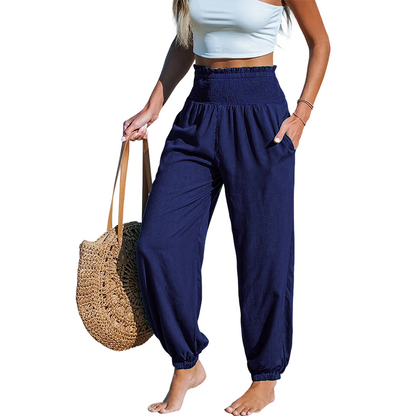 🔥Hot Sale 49% off🌟🌞 Women’s Smocked High Waist Harem Pants – Effortless Summer Comfort ✨