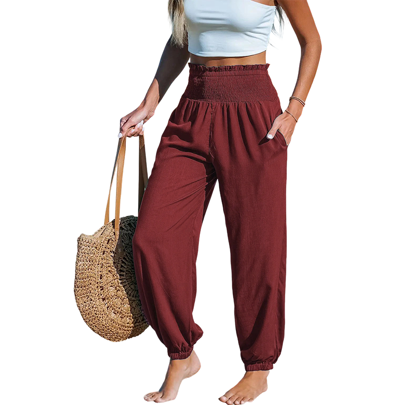 🔥Hot Sale 49% off🌟🌞 Women’s Smocked High Waist Harem Pants – Effortless Summer Comfort ✨