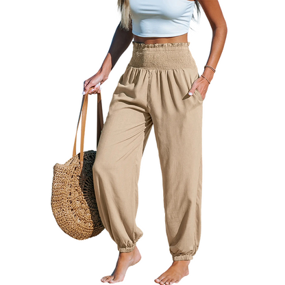🔥Hot Sale 49% off🌟🌞 Women’s Smocked High Waist Harem Pants – Effortless Summer Comfort ✨