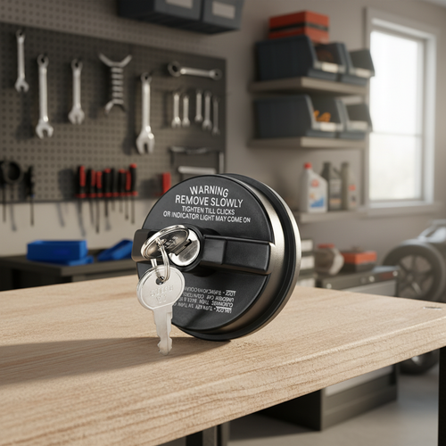 ⛽ Durable Locking Gas Tank Cap with Keys