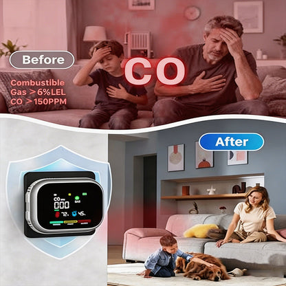 🛡️ Multi-Function Home Safety Detector – CO, Gas, Smoke, Temperature & Humidity Monitor