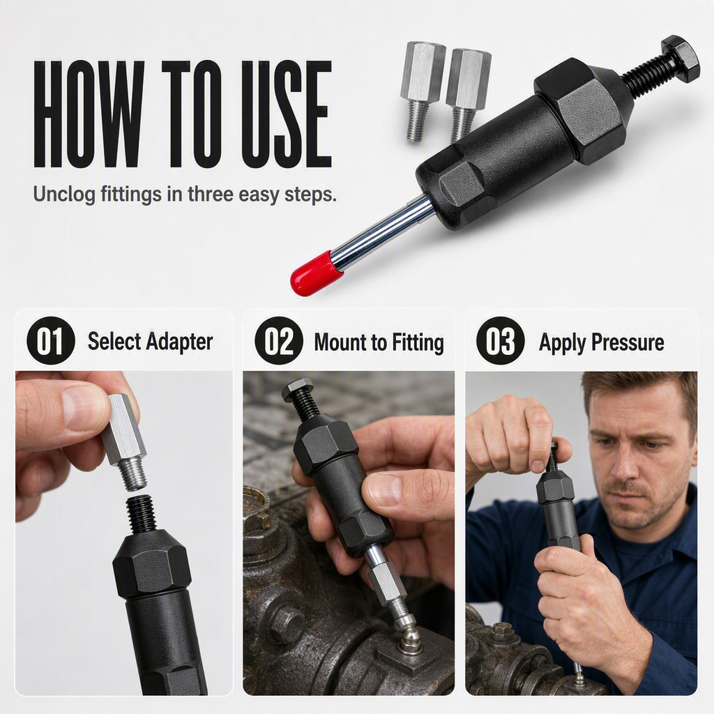 ⚙️ Professional Heavy-Duty Grease Zerks Unclogging Tool 🔩 — Built for Tough Maintenance Jobs! 🚀