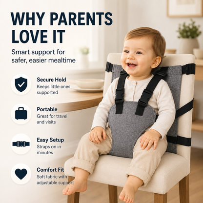 👶Baby Chair Harness Strap –Upgrade 5-Point Safety & Travel-Ready Design