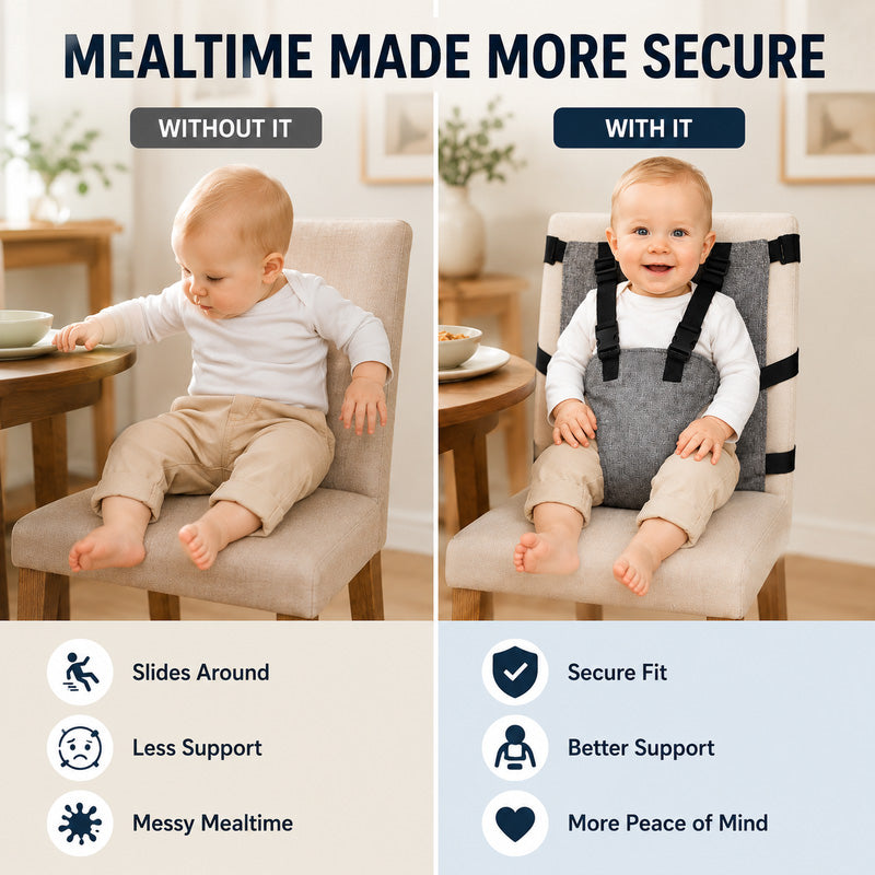 👶Baby Chair Harness Strap –Upgrade 5-Point Safety & Travel-Ready Design