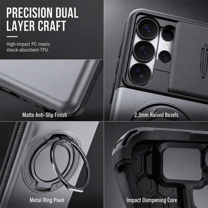 🔥 2-in-1 Multifunctional Shockproof Phone Case with Hidden Card Holder 💳 & Ring Stand! 🌟