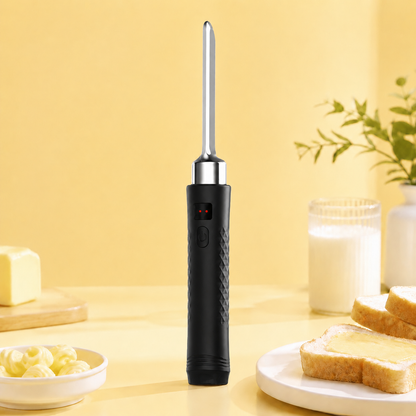 Rechargeable heated butter knife