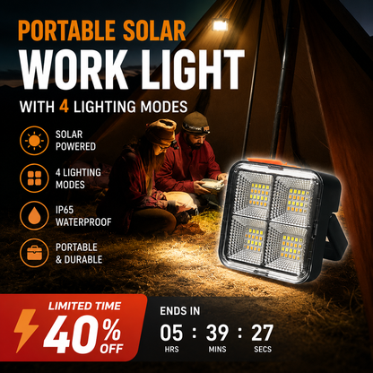 🔥Hot Sale 49% OFF🔥Portable Solar Work Light with 4 Lighting Modes